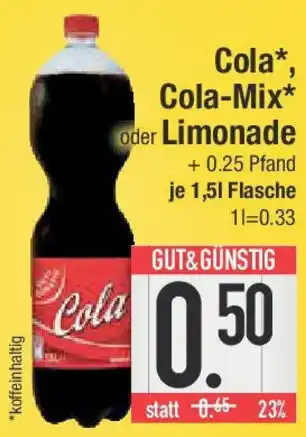 E-Center Cola, Cola-Mix oder Limonade Angebot