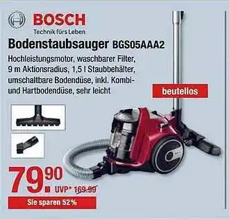 V Markt Bosch Bodenstaubsauger Bgs05aaa2 Angebot