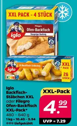 NETTO Iglo backfisch-stäbchen xxl oder filegro ofen-backfisch xxl-pack Angebot