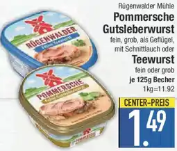 E-Center Rügenwalder Mühle Pommersche Gutsleberwurst oder Teewurst Angebot