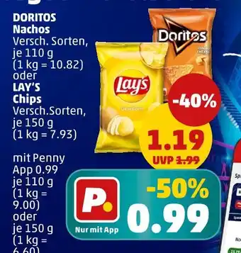 PENNY Doritos oder lay’s nachos oder chips Angebot