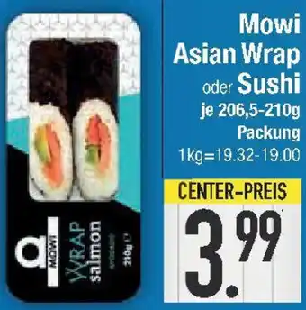 E-Center Mowi Asian Wrap oder Sushi Angebot