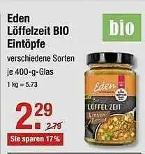 V Markt Eden Löffelzeit Bio Eintöpfe Angebot