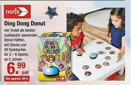 Noris Ding Dong Donut – Schnelles Kartenspiel Für Kinder Ab 5 Jahren, Mit Glocke, Für 2–6 Spieler