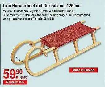 V Markt Lion Hörnerrodel Mit Gurtsitz Angebot