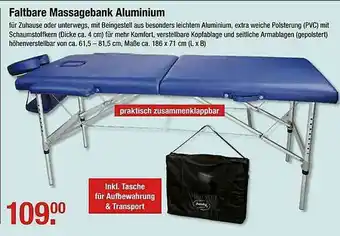 V Markt Faltbare Massagebank Aluminium Angebot