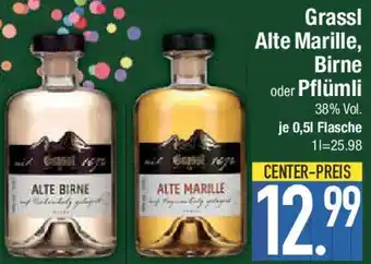 E-Center Grassl Alte Marille, Birne oder Pflümli Angebot