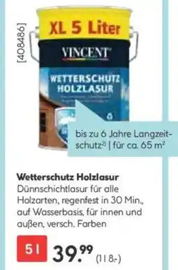 Hellweg VINCENT Wetterschutz Holzlasur Angebot