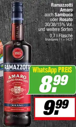 L. STROETMANN GROSSMARKT Ramazzotti Amaro auch Sambuca oder Rosato 30/38/15% Vol. Angebot