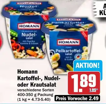 Hit Homann Kartoffel-, Nudel- oder Krautsalat Angebot