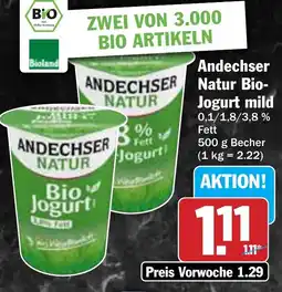 Hit Andechser Natur Bio- Jogurt mild Angebot