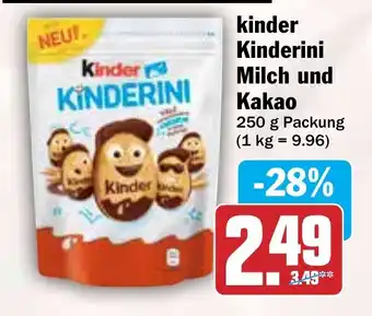 Hit kinder Kinderini Milch und Kakao Angebot