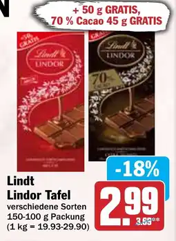 Hit Lindt Lindor Tafel Angebot