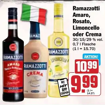 Hit Ramazzotti Amaro, Rosato, Limoncello oder Crema Angebot