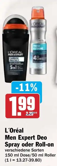 Hit L'Oréal Men Expert Deo Spray oder Roll-on Angebot