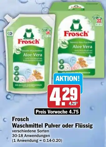 Hit Frosch Waschmittel Pulver oder Flüssig Angebot