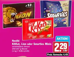 Hit Nestlé KitKat, Lion oder Smarties Minis Angebot