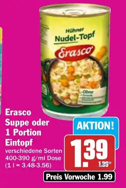 Hit Erasco Suppe oder 1 Portion Eintopf Angebot