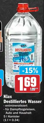 Hit Klax Destilliertes Wasser Angebot