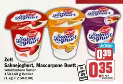 Hit Zott Sahnejoghurt, Mascarpone Duett Angebot