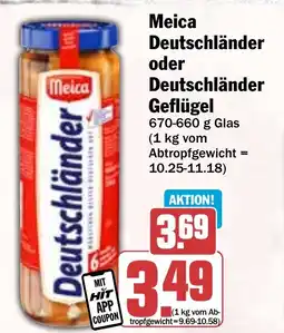 Hit Meica Deutschländer oder Geflügel Angebot