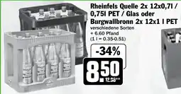 Hit Rheinfels Quelle PET/Glas oder Burgwallbronn Angebot