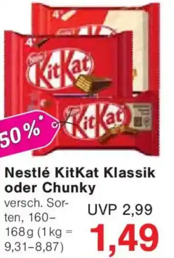 Jawoll Nestlé KitKat Klassik oder Chunky Angebot