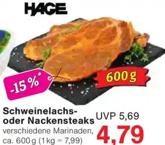 Jawoll HAGE Schweinelachs- oder Nackensteaks Angebot