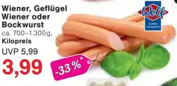 Jawoll Wiener, Geflügel Wiener oder Bockwurst Angebot