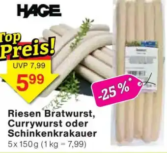 Jawoll Riesen Bratwurst, Currywurst oder Schinkenkrakauer \ Angebot