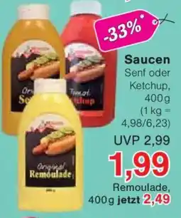 Jawoll Saucen Senf oder Ketchup Angebot