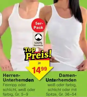 Jawoll Herren- Unterhemden/ Damen- Unterhemden Angebot