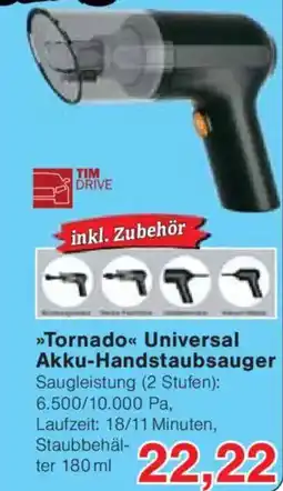 Jawoll Tornad Universal Akku-Handstaubsauger Saugleistung Angebot