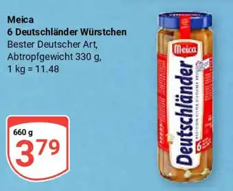 Globus Meica 6 Deutschländer Würstchen Angebot