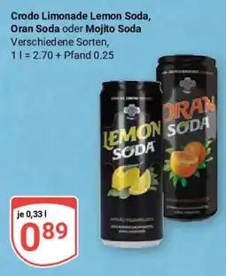 Globus Crodo Limonade Lemon Soda, Oran Soda oder Mojito Soda Angebot