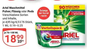 Globus Ariel Waschmittel Pulver, Flüssig oder Pods Angebot