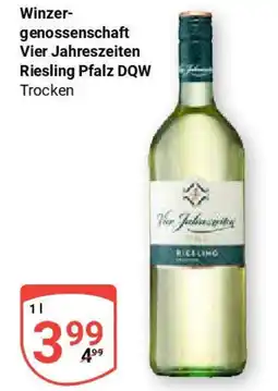 Globus Winzer- genossenschaft Vier Jahreszeiten Riesling Pfalz DQW Angebot