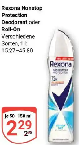 Globus Rexona Nonstop Protection Deodorant oder Roll-On Angebot