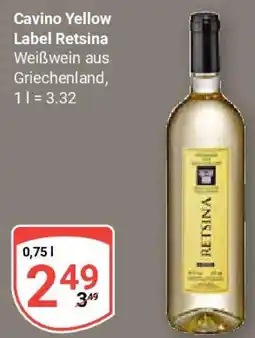 Globus Cavino Yellow Label Retsina =3.32 Angebot