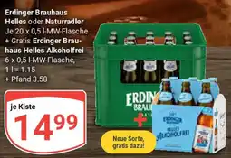 Globus Erdinger Brauhaus Helles oder Naturradler Erdinger Brau- haus Helles Alkoholfrei Angebot