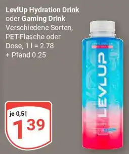 Globus LevlUp Hydration Drink oder Gaming Drink Verschiedene Sorten, PET-Flasche oder Dose Angebot