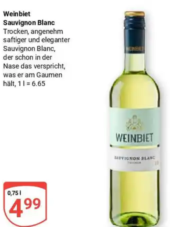 Globus Weinbiet Sauvignon Blanc Angebot