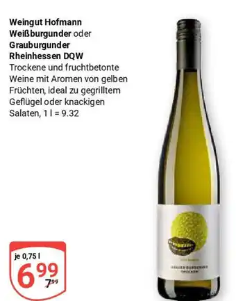 Globus Weingut Hofmann Weißburgunder oder Grauburgunder Rheinhessen DQW Angebot