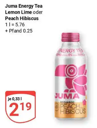 Globus Juma Energy Tea Lemon Lime oder Peach Hibiscus Angebot