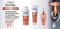 Globus L'Oréal Elvital Fiber Booster, Glycolic Gloss oder Bond Repair Shampoo oder Spülung Angebot