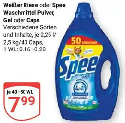 Globus Weißer Riese oder Spee Waschmittel Pulver, Gel oder Caps Angebot