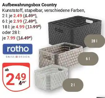 Globus Aufbewahrungsbox Country rotho Angebot