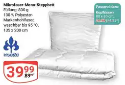 Globus irisette Mikrofaser-Mono-Steppbett arkenhohlfaser, waschbar bis 95 °C, 135 x 200 cm Angebot