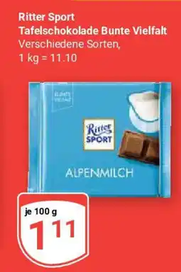 Globus Ritter Sport Tafelschokolade Bunte Vielfalt Angebot