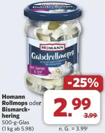 Combi Homann Rollmops oder Bismarckhering Angebot